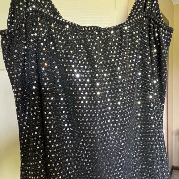 NWT never worn boohoo black with silver metallic  sequin cocktail dress size 14 - Picture 6 of 8